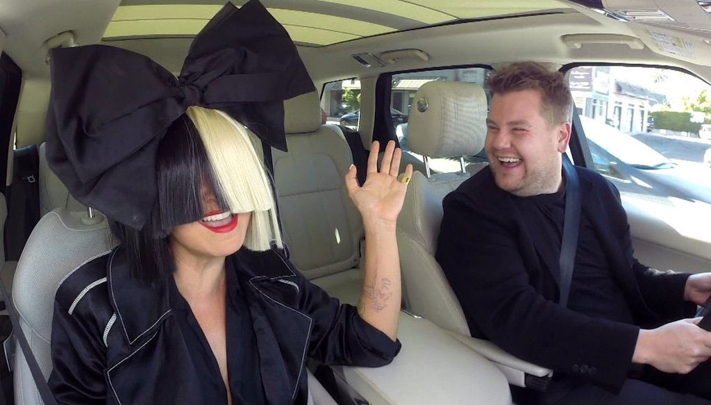 Sia, James Corden, Carpool Karaoke, Late Late Show Sia, James Corden, Carpool Karaoke, Late Late Show